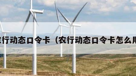 农行动态口令卡（农行动态口令卡怎么用）