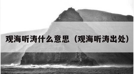 观海听涛什么意思（观海听涛出处）