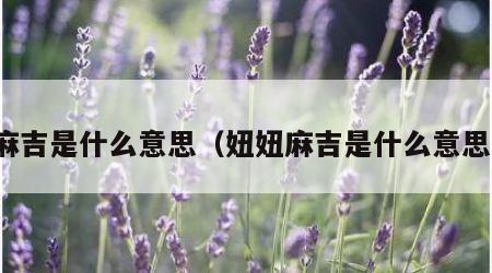 麻吉是什么意思（妞妞麻吉是什么意思）