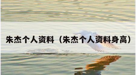 朱杰个人资料（朱杰个人资料身高）