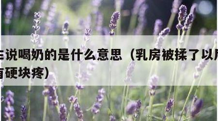 男生说喝奶的是什么意思（乳房被揉了以后就会有硬块疼）