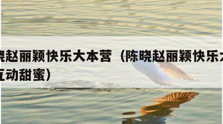 陈晓赵丽颖快乐大本营（陈晓赵丽颖快乐大本营互动甜蜜）