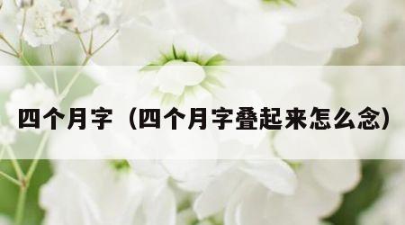 四个月字（四个月字叠起来怎么念）