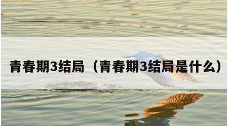 青春期3结局（青春期3结局是什么）