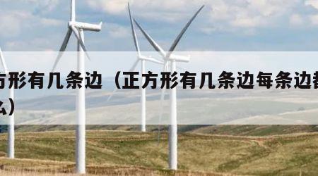 正方形有几条边（正方形有几条边每条边都有什么）
