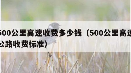 500公里高速收费多少钱（500公里高速公路收费标准）