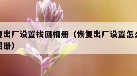 恢复出厂设置找回相册（恢复出厂设置怎么找回相册）