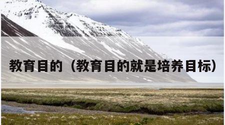 教育目的（教育目的就是培养目标）