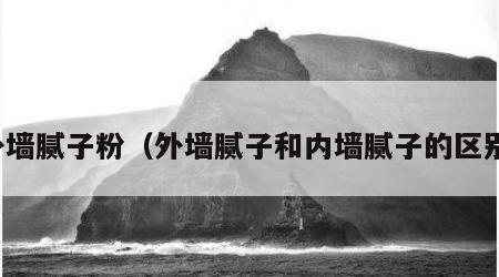 外墙腻子粉（外墙腻子和内墙腻子的区别）