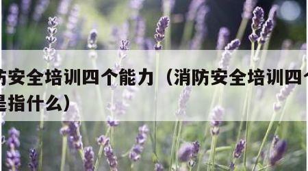 消防安全培训四个能力（消防安全培训四个能力是指什么）