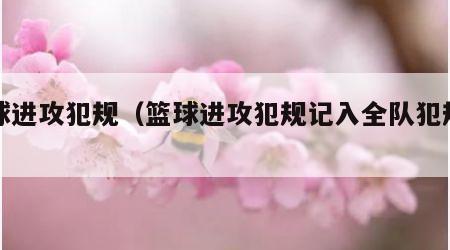篮球进攻犯规（篮球进攻犯规记入全队犯规吗）