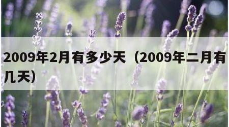 2009年2月有多少天（2009年二月有几天）