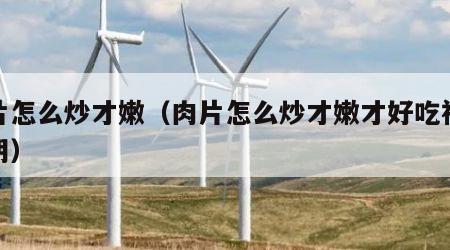 肉片怎么炒才嫩（肉片怎么炒才嫩才好吃视频说明）