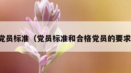 党员标准（党员标准和合格党员的要求）