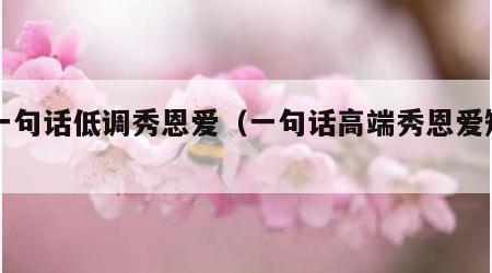 用一句话低调秀恩爱（一句话高端秀恩爱短句）