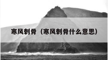 寒风刺骨（寒风刺骨什么意思）