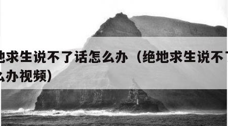 绝地求生说不了话怎么办（绝地求生说不了话怎么办视频）