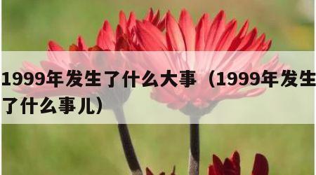 1999年发生了什么大事（1999年发生了什么事儿）