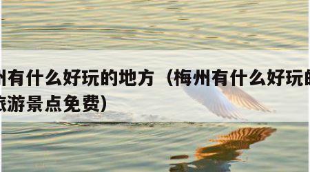 梅州有什么好玩的地方（梅州有什么好玩的地方旅游景点免费）