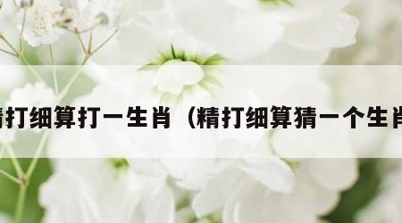 精打细算打一生肖（精打细算猜一个生肖）
