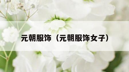 元朝服饰（元朝服饰女子）