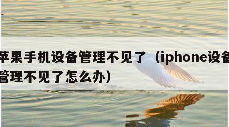 苹果手机设备管理不见了（iphone设备管理不见了怎么办）