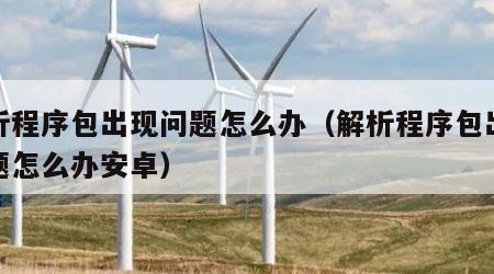 解析程序包出现问题怎么办（解析程序包出现问题怎么办安卓）