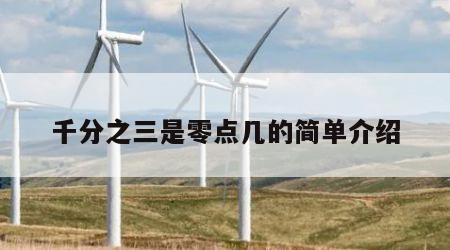 千分之三是零点几的简单介绍