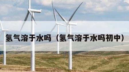 氢气溶于水吗（氢气溶于水吗初中）