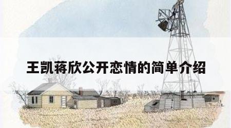 王凯蒋欣公开恋情的简单介绍