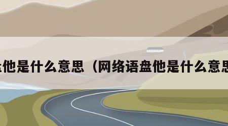 盘他是什么意思（网络语盘他是什么意思）