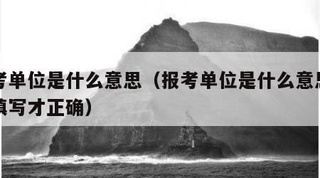 报考单位是什么意思（报考单位是什么意思怎么填写才正确）