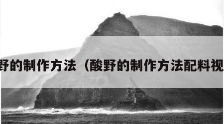 酸野的制作方法（酸野的制作方法配料视频）