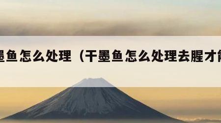 干墨鱼怎么处理（干墨鱼怎么处理去腥才能炖汤）