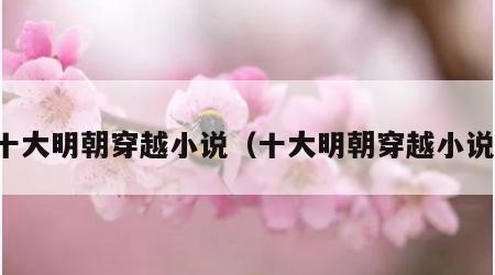 十大明朝穿越小说（十大明朝穿越小说）