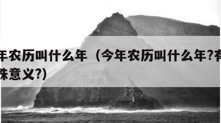今年农历叫什么年（今年农历叫什么年?有何特殊意义?）