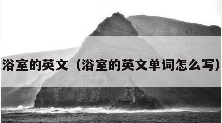 浴室的英文（浴室的英文单词怎么写）