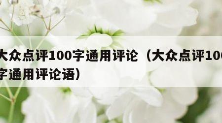 大众点评100字通用评论（大众点评100字通用评论语）