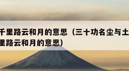 八千里路云和月的意思（三十功名尘与土,八千里路云和月的意思）