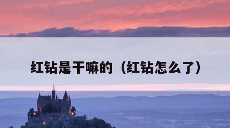 红钻是干嘛的（红钻怎么了）