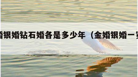 金婚银婚钻石婚各是多少年（金婚银婚一览表）