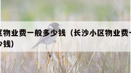 小区物业费一般多少钱（长沙小区物业费一般多少钱）