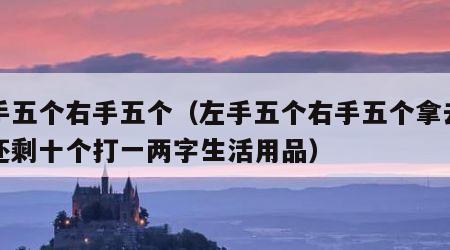 左手五个右手五个（左手五个右手五个拿去十个还剩十个打一两字生活用品）