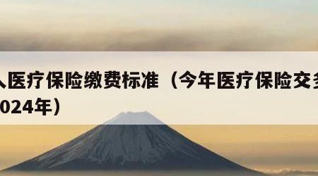 个人医疗保险缴费标准（今年医疗保险交多少钱2024年）
