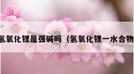 氢氧化锂是强碱吗（氢氧化锂一水合物）
