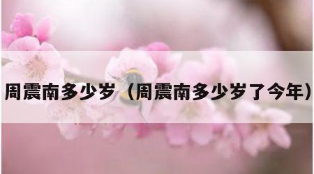周震南多少岁（周震南多少岁了今年）