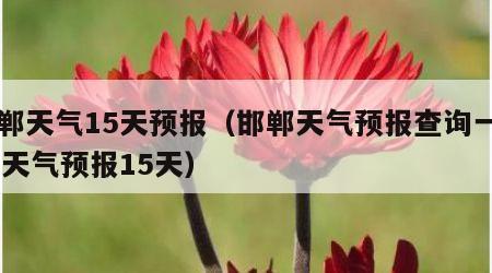 邯郸天气15天预报（邯郸天气预报查询一周15天气预报15天）