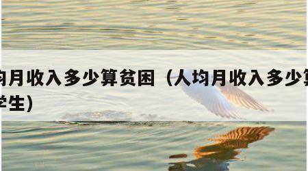 人均月收入多少算贫困（人均月收入多少算贫困学生）
