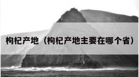 枸杞产地（枸杞产地主要在哪个省）