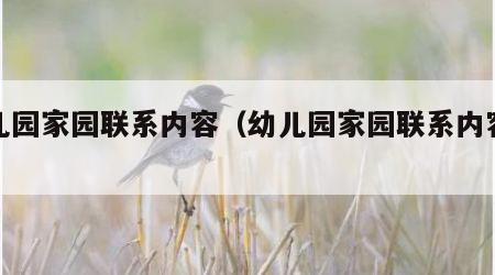 幼儿园家园联系内容（幼儿园家园联系内容小班）